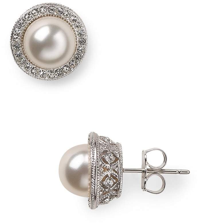 Nadri Simulated Pearl Stud Earrings