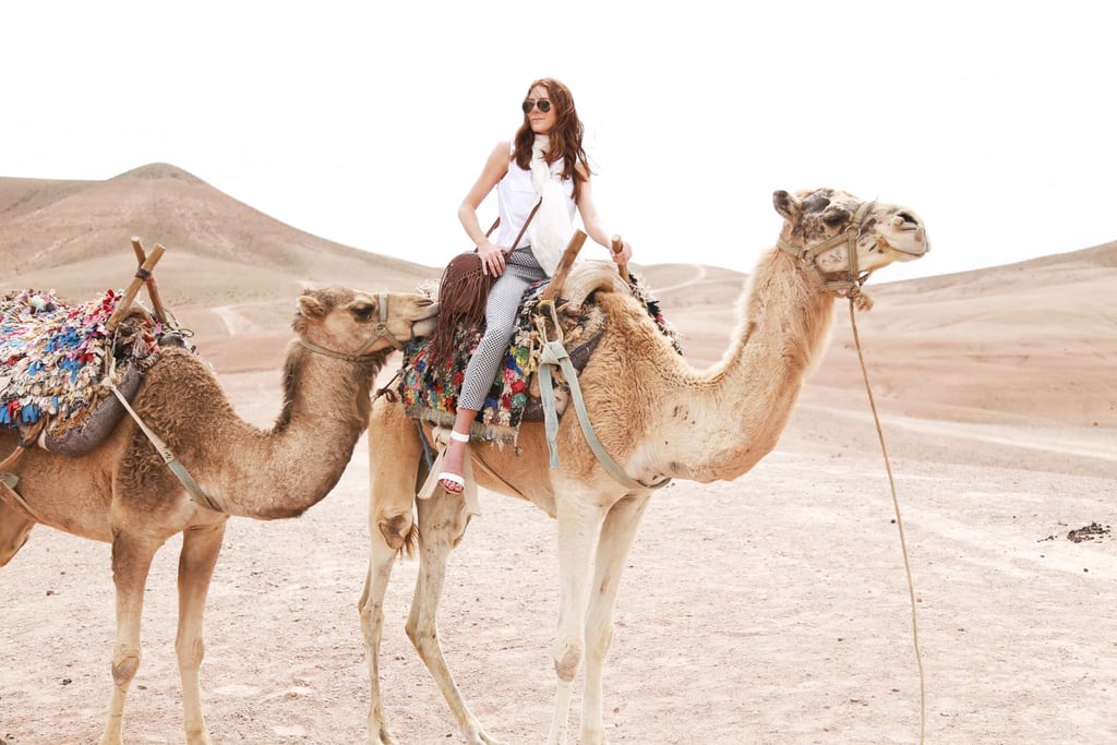 On the outskirts of Marrakech is the vast Agafay Desert. We spent the day at an amazing oasis hideaway called La Pause, where we road camels, ate lunch in a safari tent, and sipped mint tea. The wind kicked up for just 30 minutes of our camel ride, which resulted in the best natural waves I've ever had.