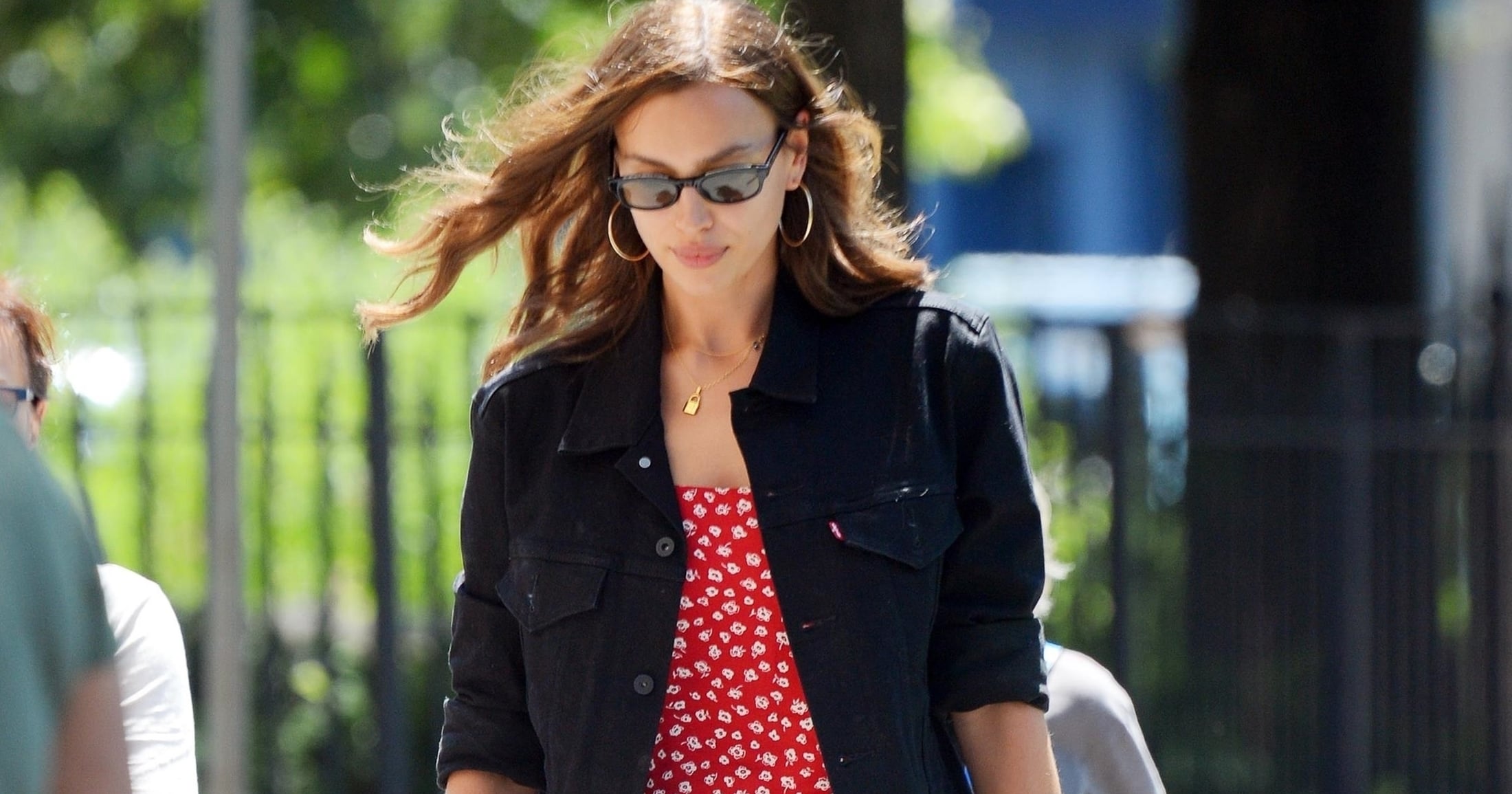 Irina Shayk Red Reformation Dress in NYC PS Fashion