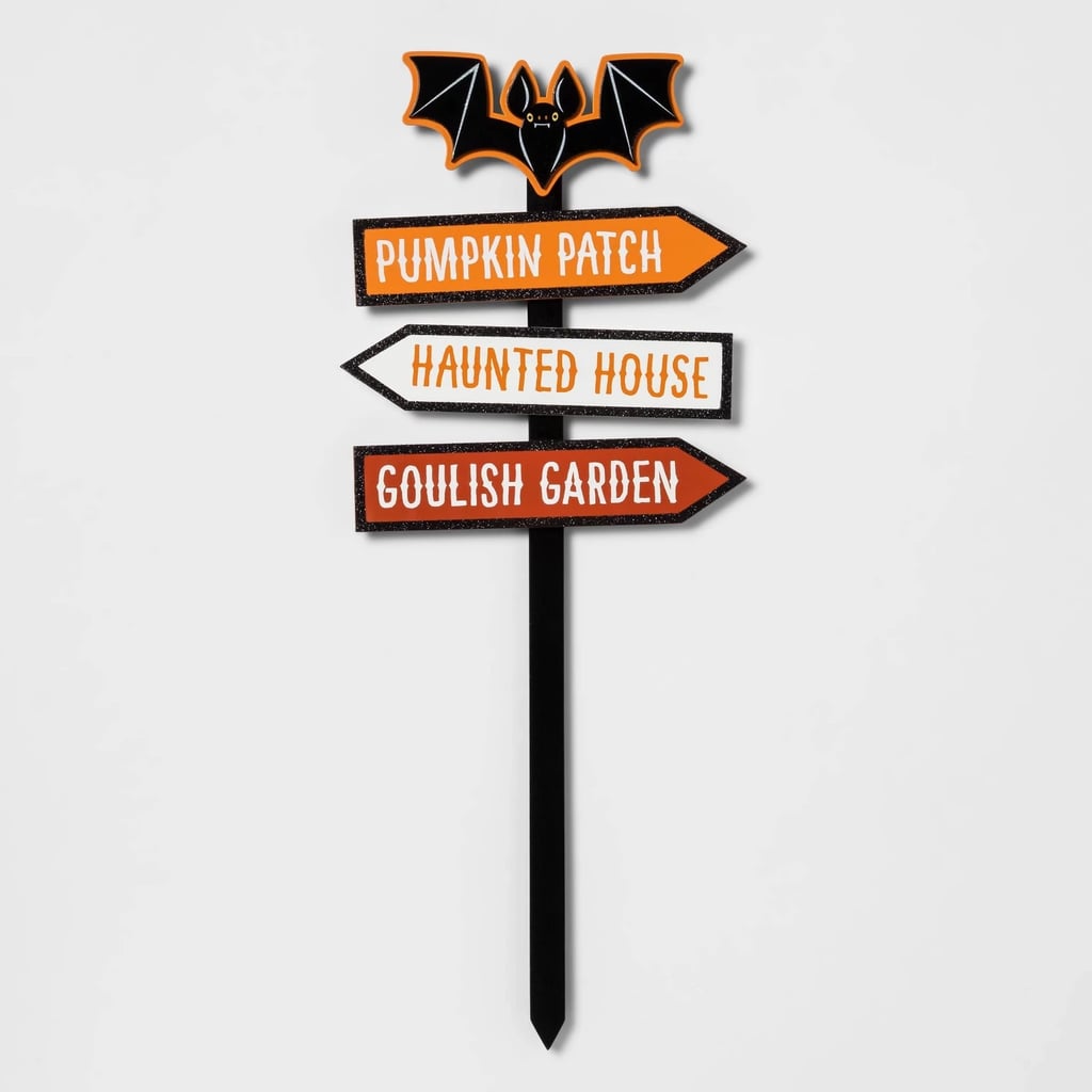 Bat With Directions Halloween Yard Stake