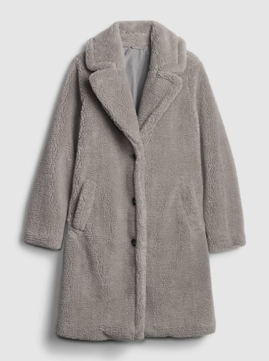 Warmth? Check. Style? Double check. Teddy coats have been taking the outerwear world by storm for the past few years, and this gray option ($148) will complete any outfit.