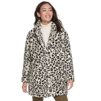 Snow Leopard Women's Faux Fur Robe House Coat