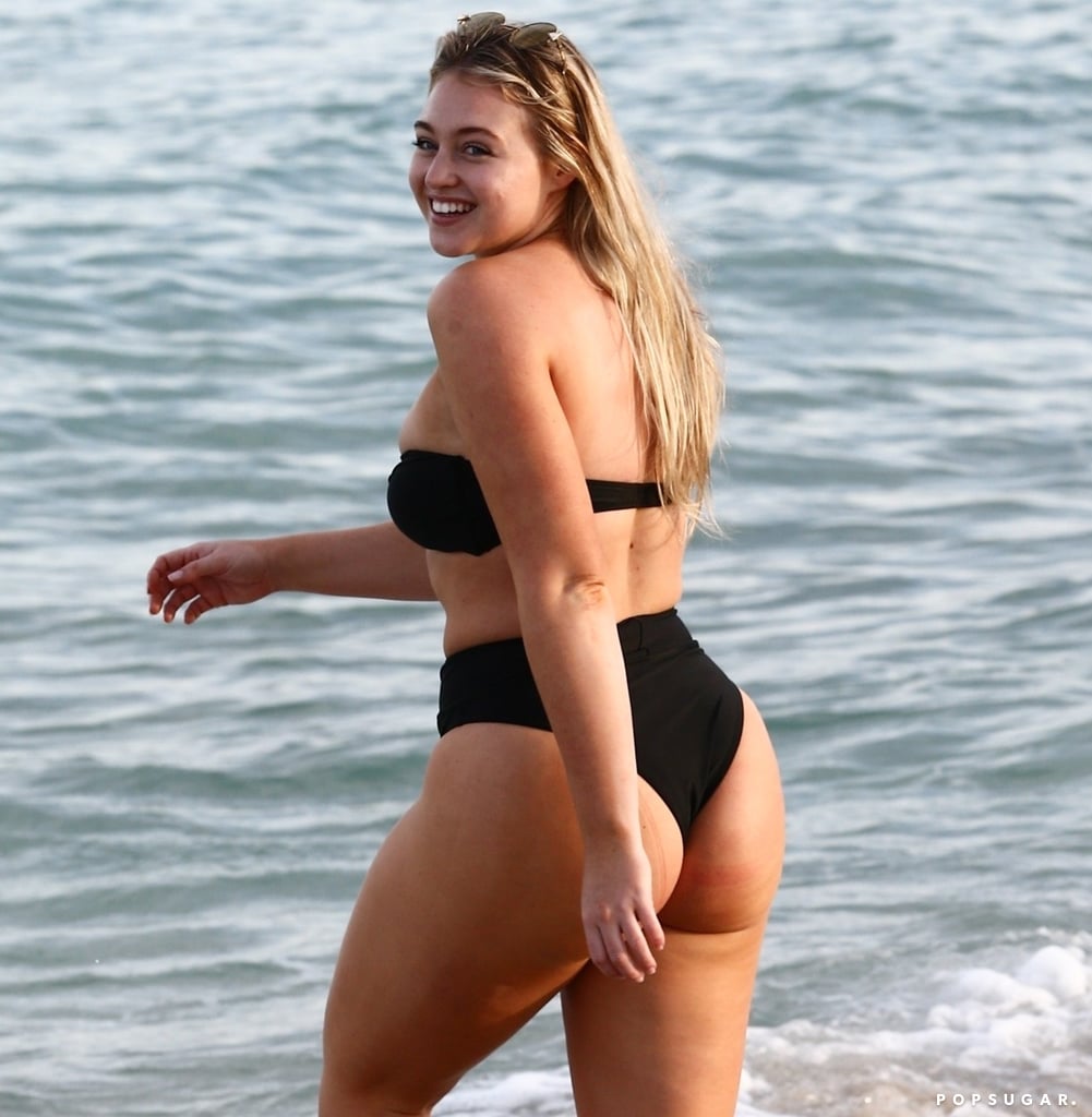Iskra Lawrence Black Bikini in Miami 2018