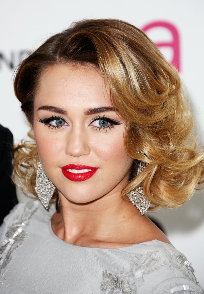 Miley Cyrus at the 20th Annual Elton John AIDS Foundation's Oscar Viewing Party in February 2012