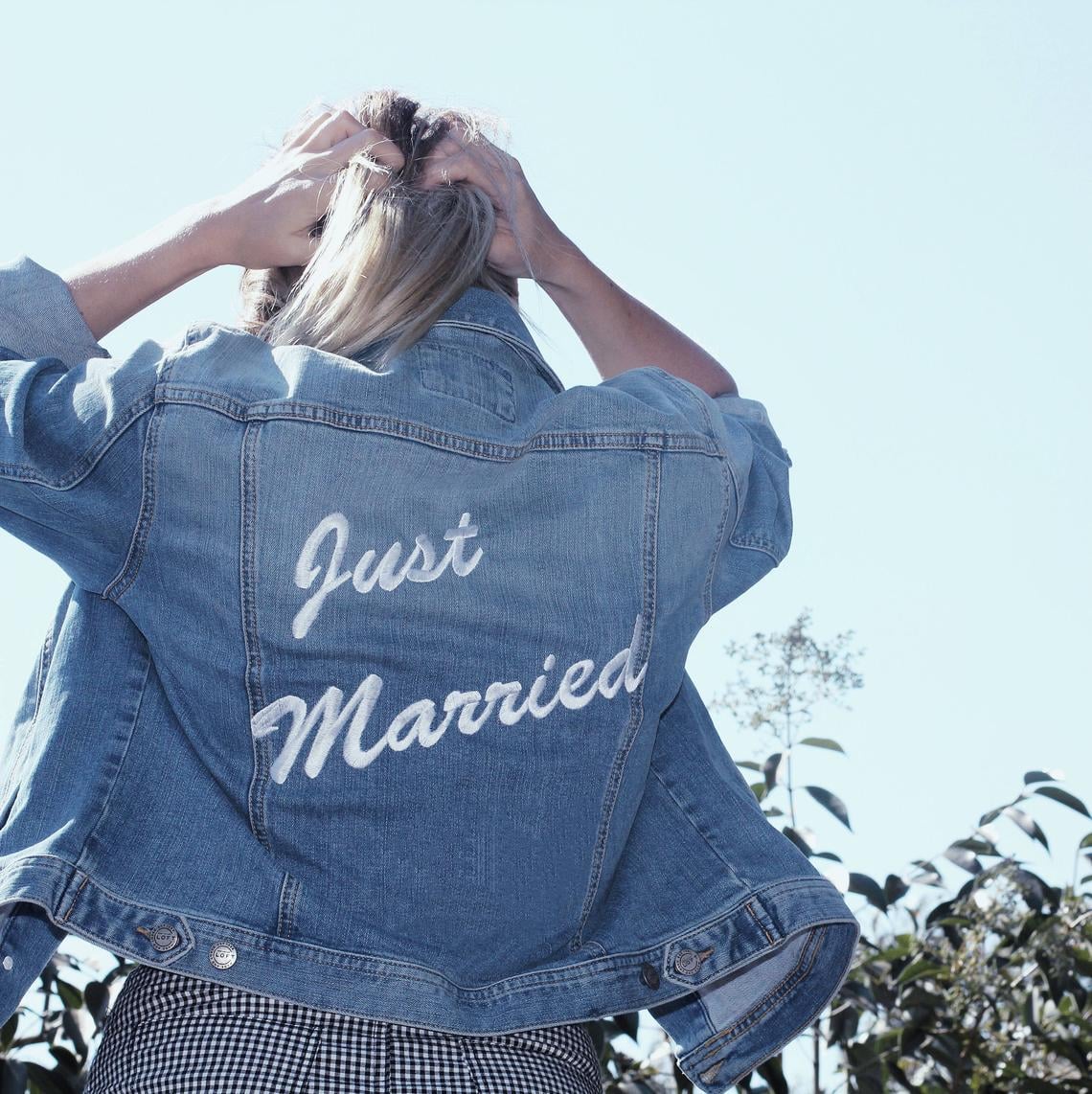 Denim jacket outlet just married
