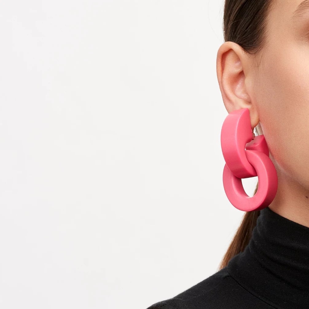 Monies Rose Earrings in Pink Polyester ($205)