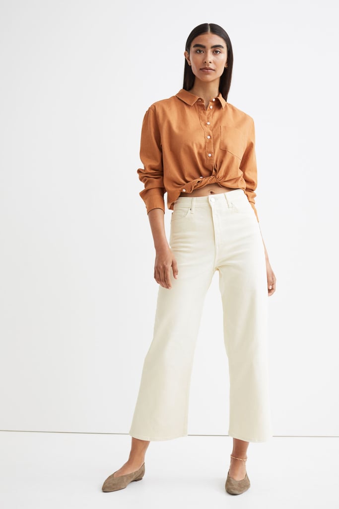White Jeans: H&M Wide High Ankle Jeans