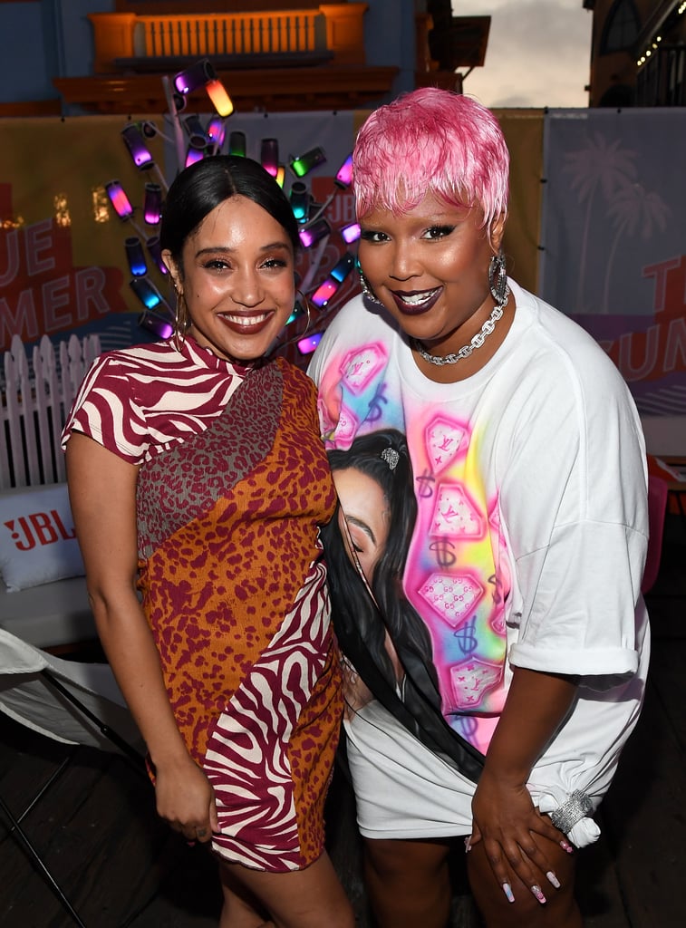 Lizzo Wearing a T-Shirt Dress With Her Face on It