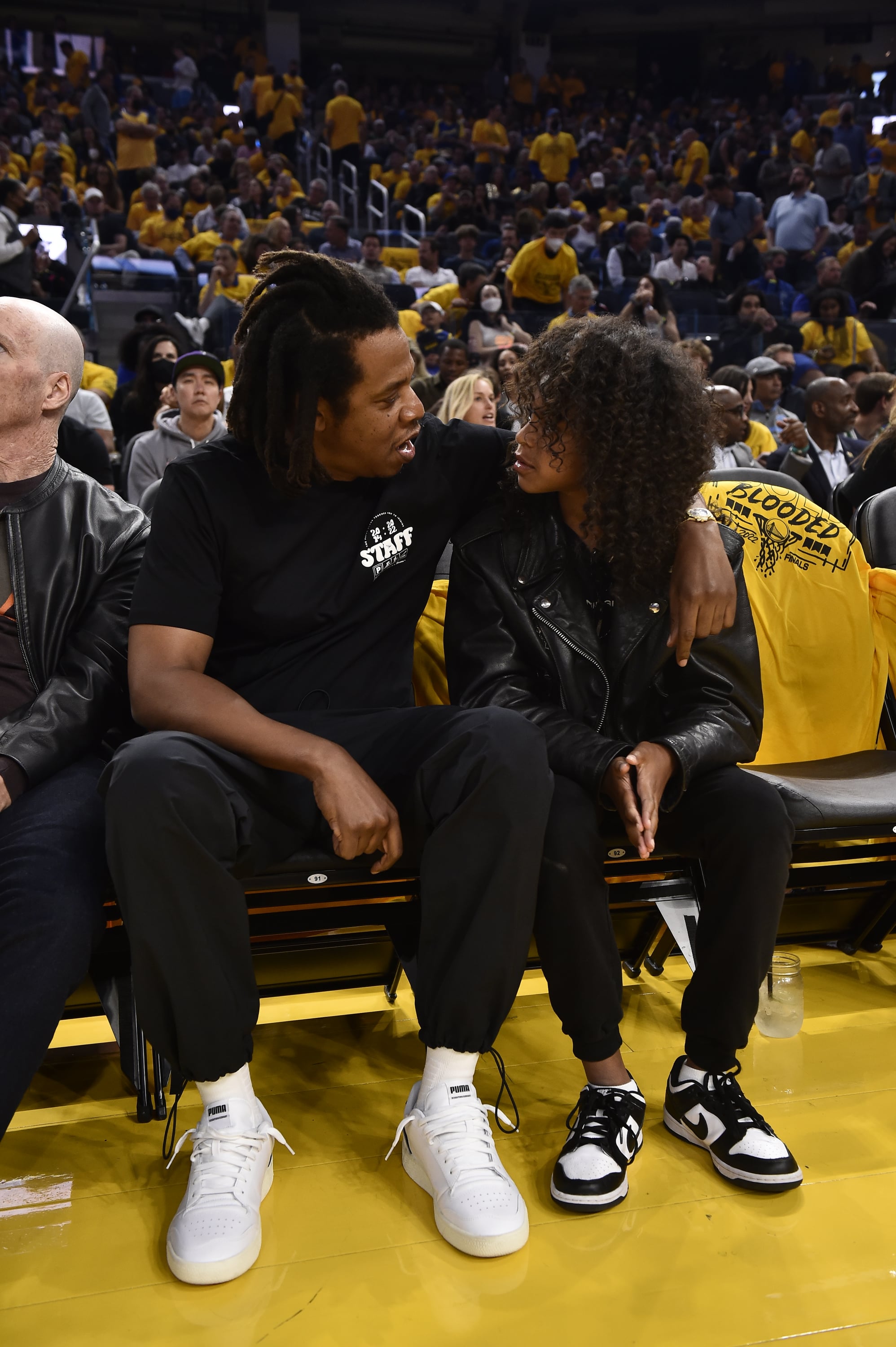 Jay-Z embarrasses Blue Ivy at NBA Finals by pulling her in for on