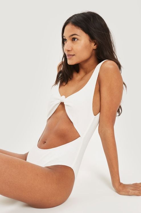 Topshop Knot Front Swimsuit