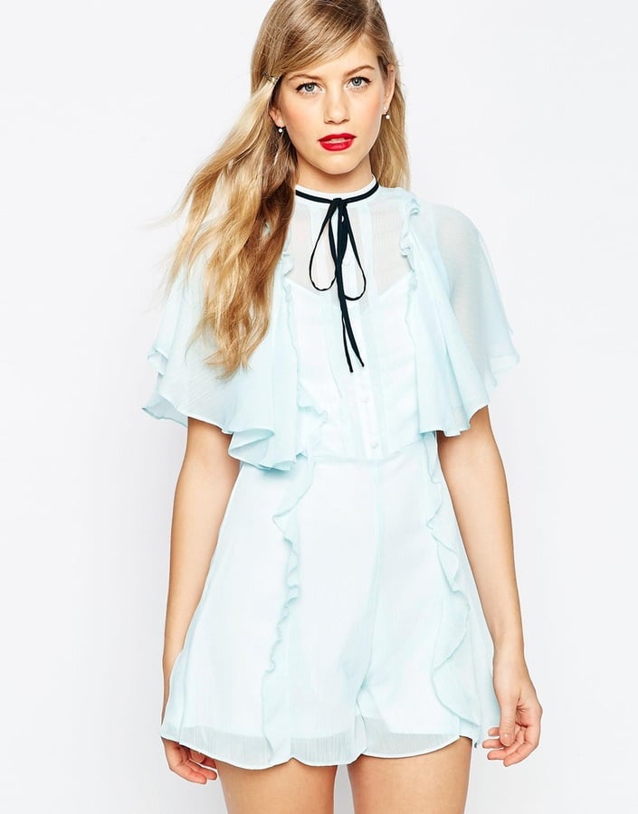 Asos Occasion Ruffle Wrap Playsuit ($77)