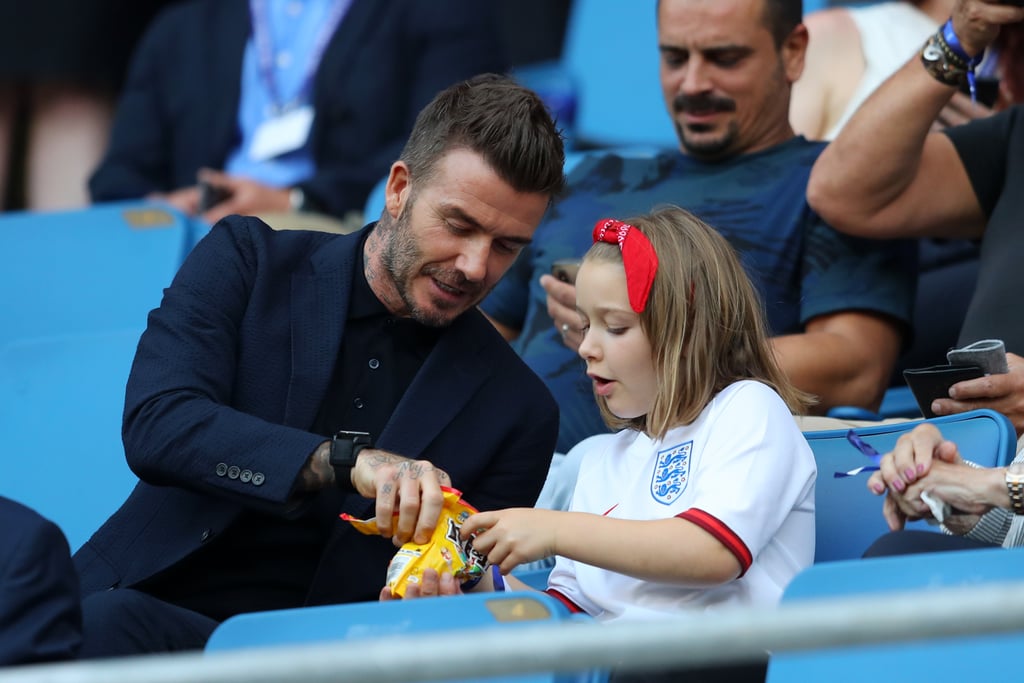 David Beckham and Harper at World Cup Pictures June 2019