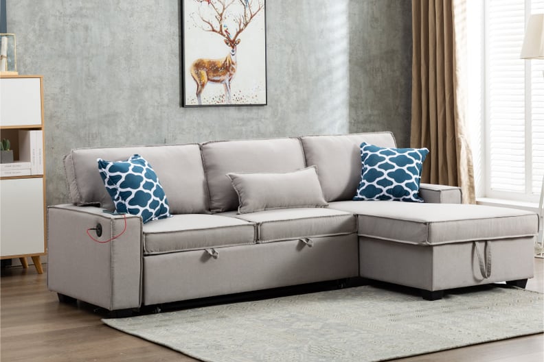 A Pull-Out Sofa: Wide Sleeper Sofa and Chaise