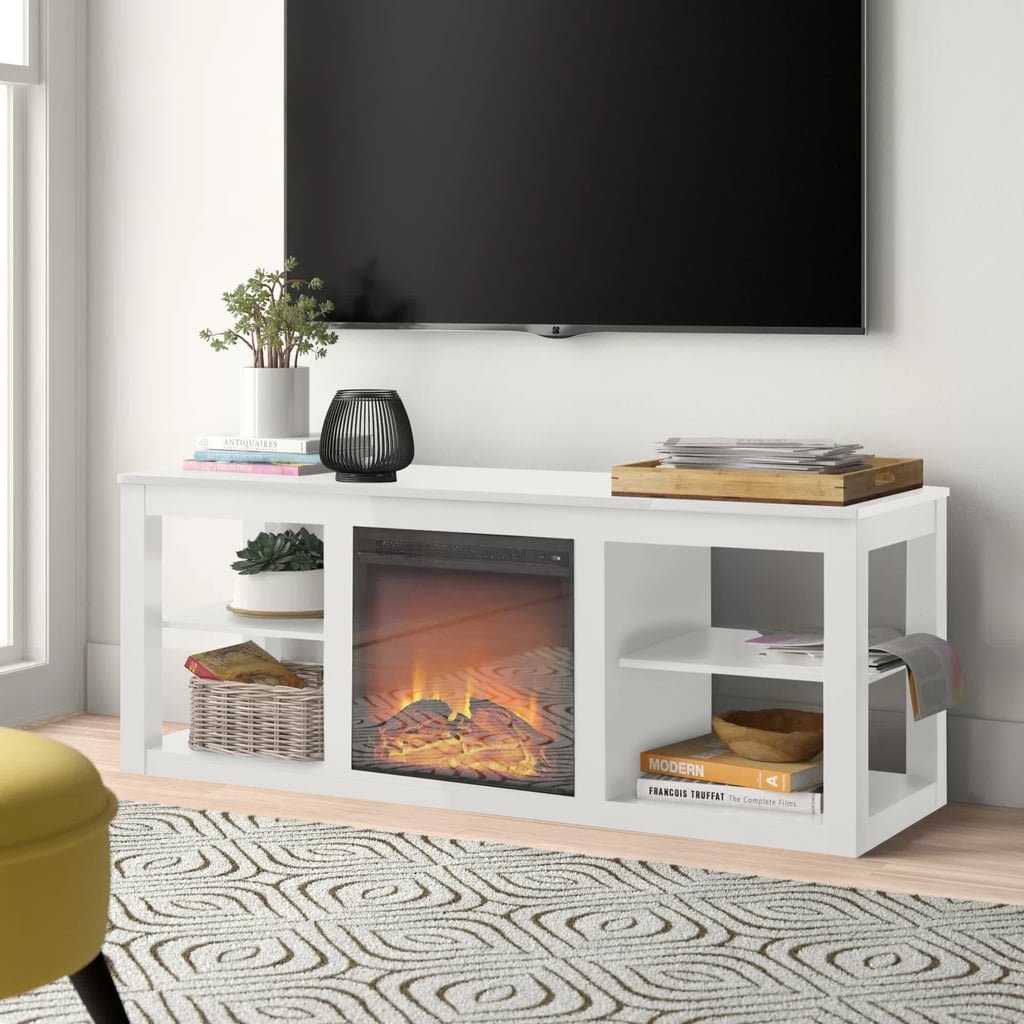 A Unique Media Console: Rickard TV Stand with Fireplace Included
