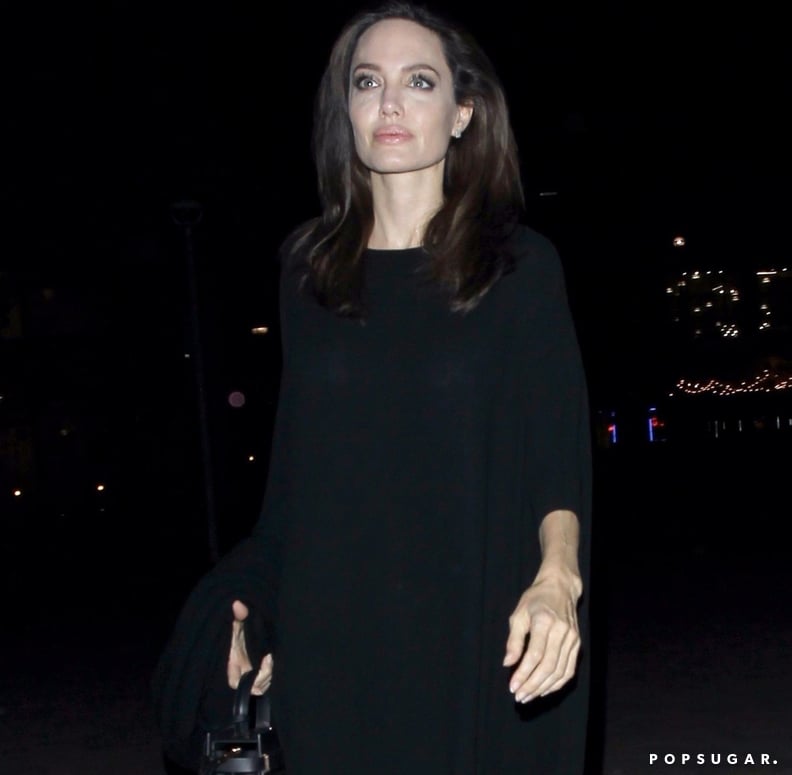 angelina jolie long sleeve dress Ivory Angelina Jolie V Neck Long Sleeve Slit Wrap Dress Prom Red Carpe   Hoprom