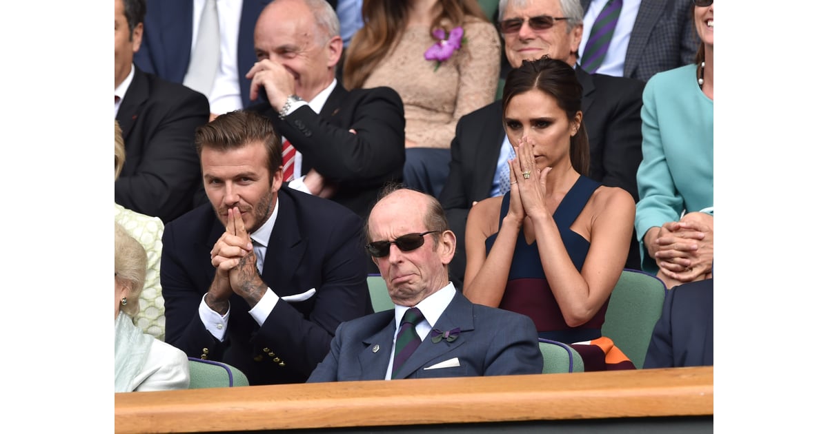 David and Victoria were enthralled by the match. Celebrities at