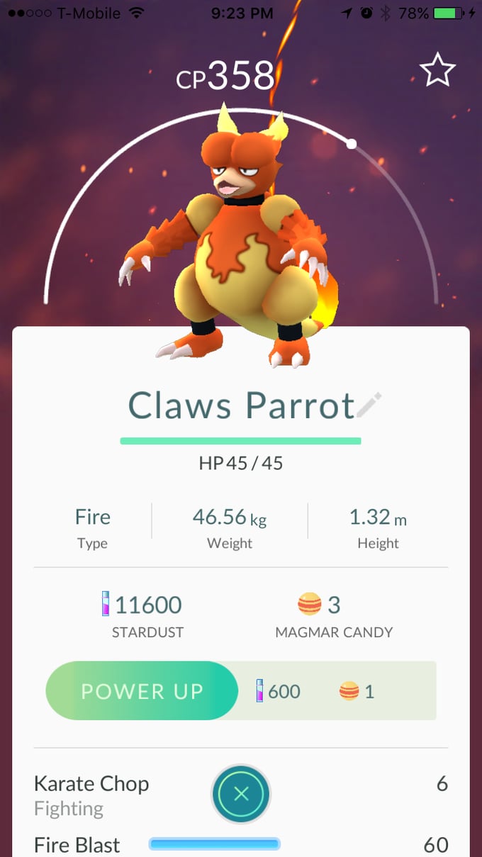 Magmar aka "Claws Parrot"