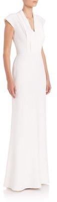 Alexander McQueen V-Neck Cap-Sleeve Gown ($2,565)