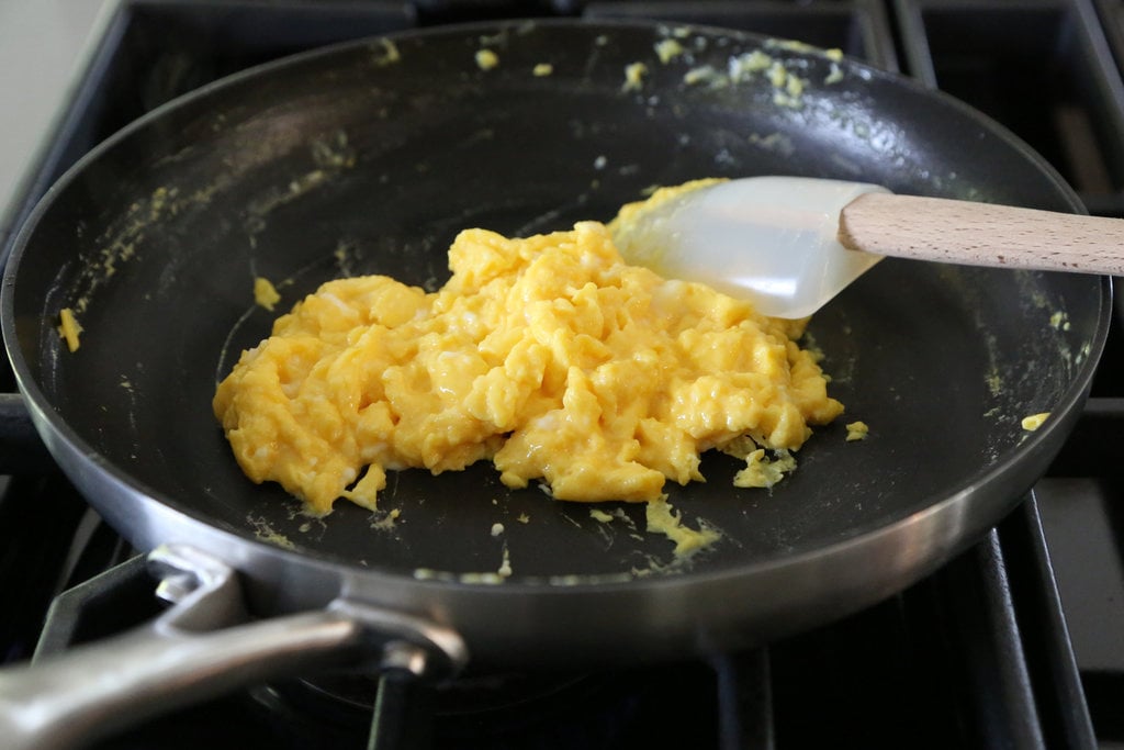 cooking scrambled eggs