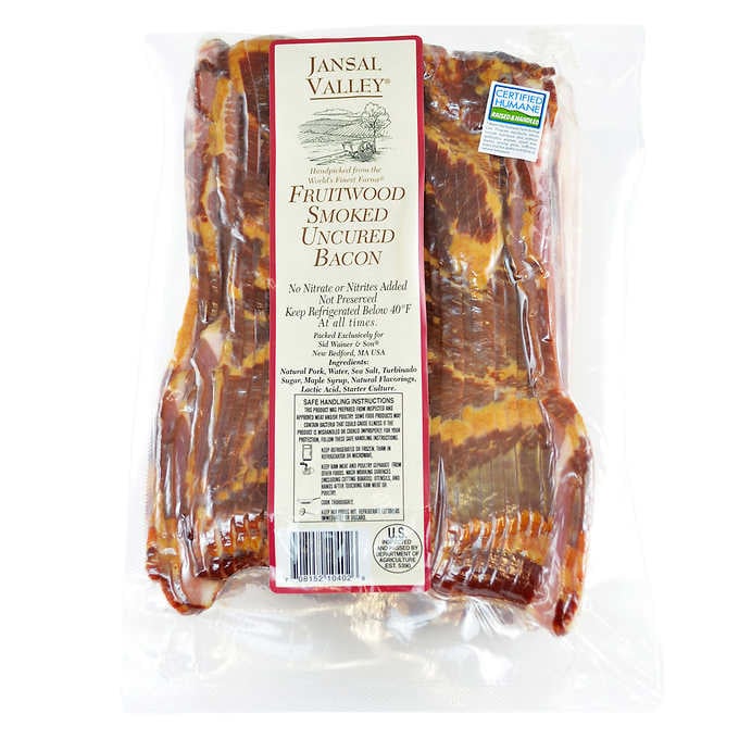 Jansal Valley Fruitwood Smoked Uncured Sliced Bacon, 5 lb.