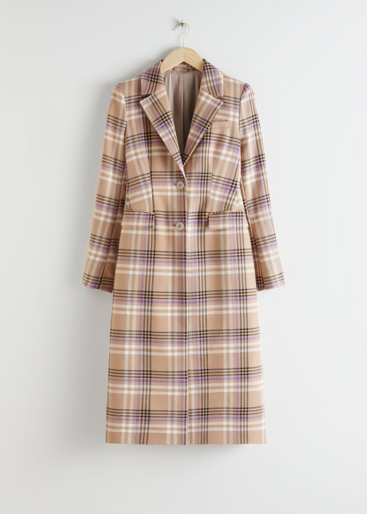 Hourglass Plaid Check Coat