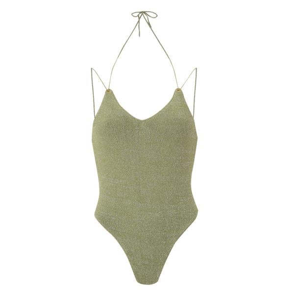 In Your Arms Moss Lace-Up Back One Piece