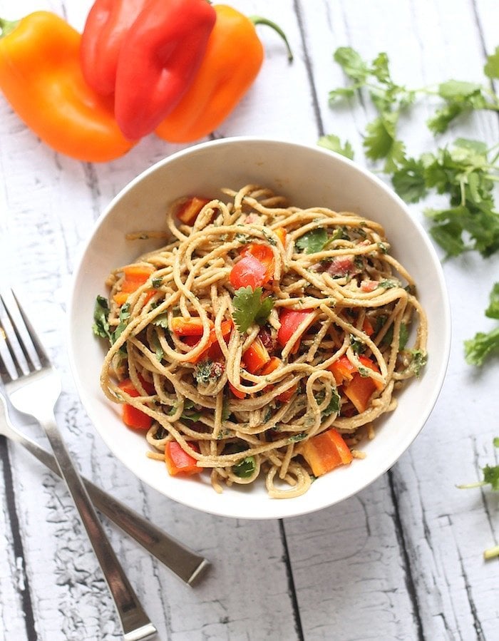 Easy Vegetarian Recipe: Asian Peanut Noodles