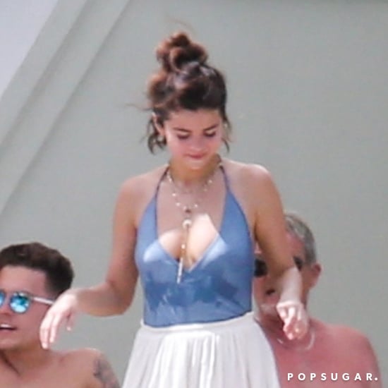 Selena Gomez's Blue Swimsuit in Jamaica
