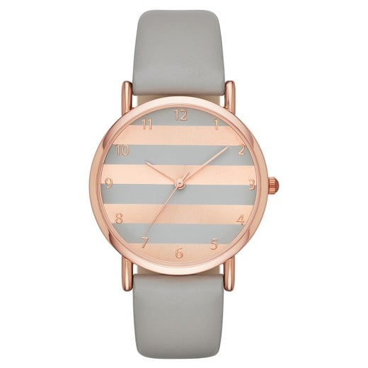 Xhilaration Striped Dial Strap Watch