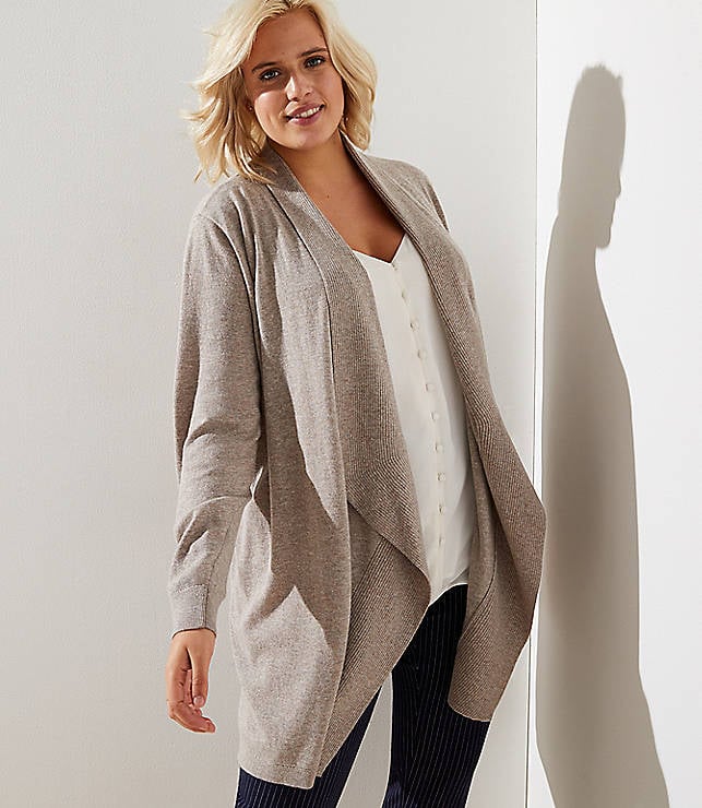 Loft Plus Drapey Open Cardigan