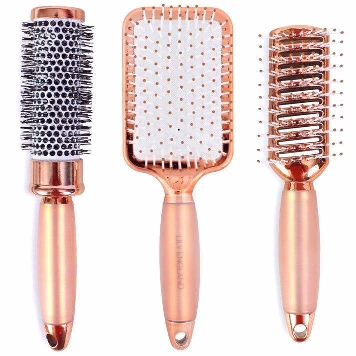 Rose Gold Hairbrushes by Lily England