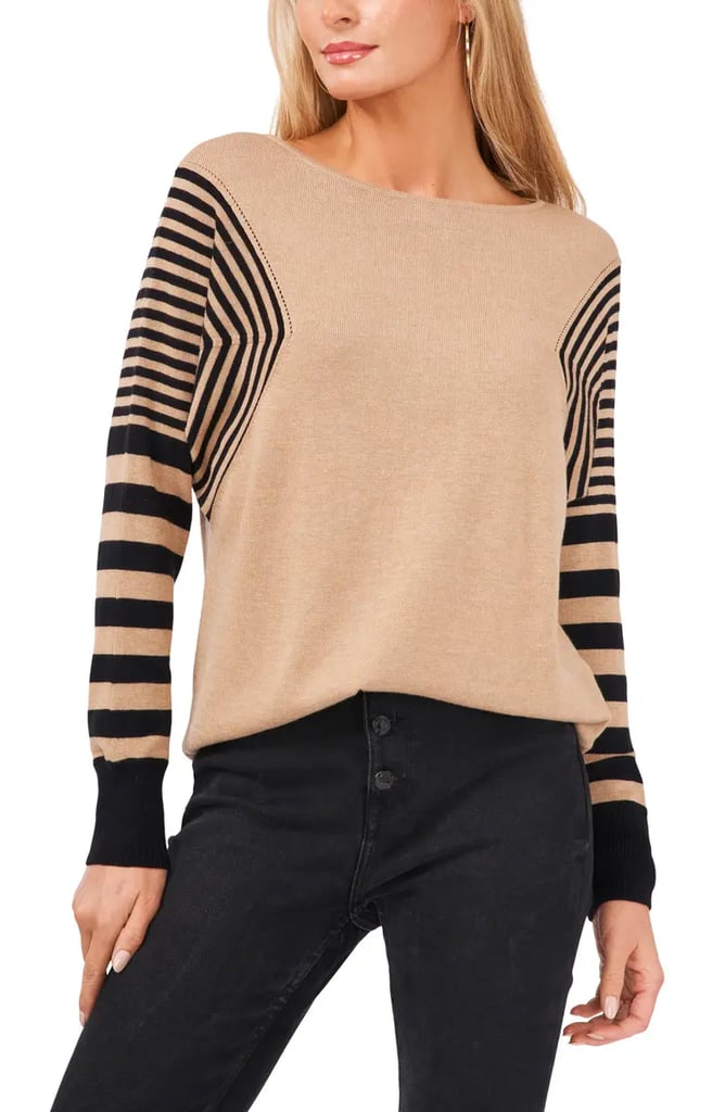 Blurred Lines: Vince Camuto Stripe Sleeve Sweater