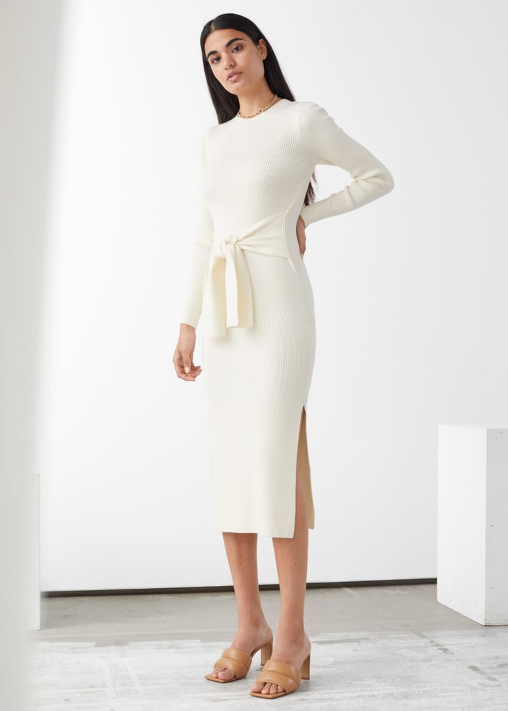 & Other Stories Belted Rib Midi Dress