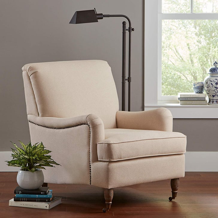 Ravenna Home English Rolled Arm Nailhead Trim Accent Chair Ravenna