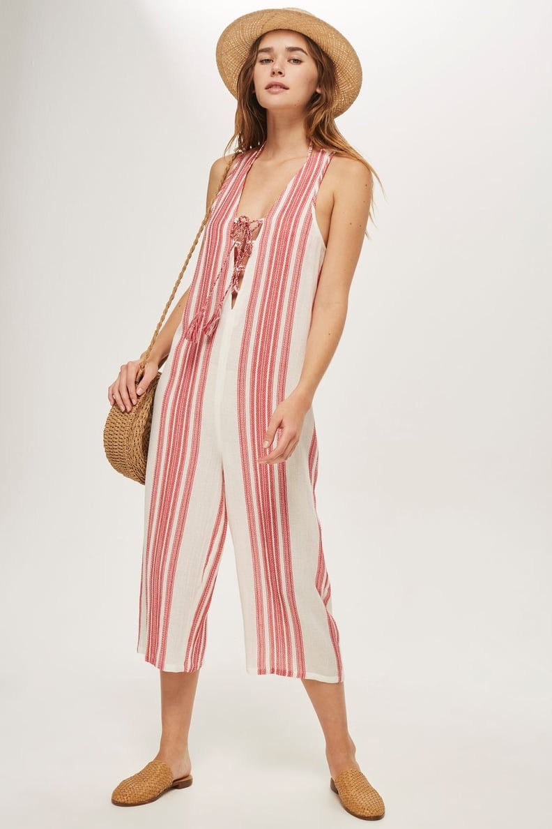 Stripe Jacquard Jumpsuit