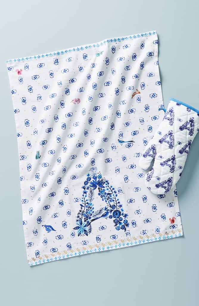 Anthropologie Et Vous Monogram Dishtowel & Oven Mitt