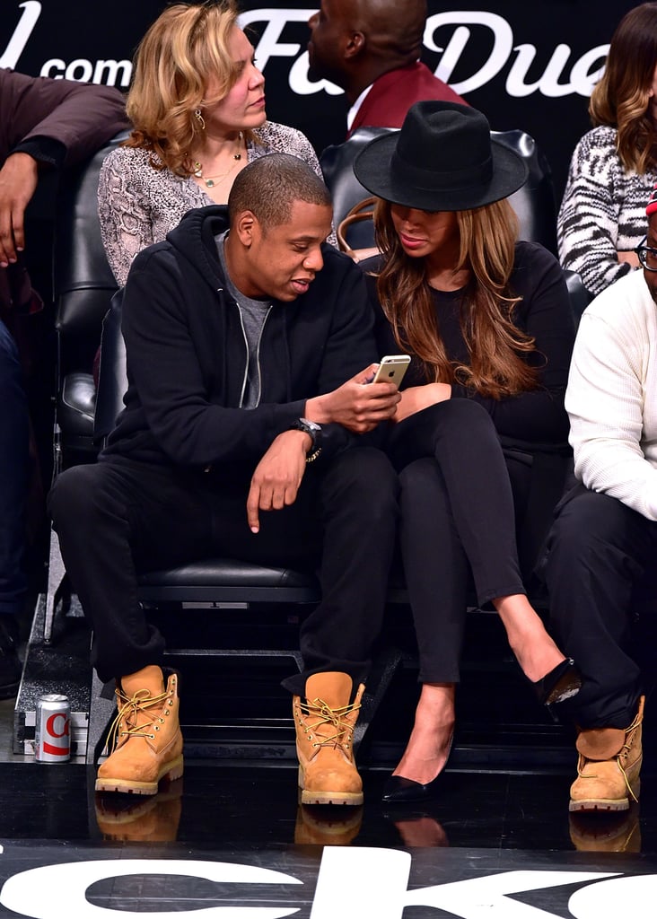 Beyonce and Jay Z at Brooklyn Nets Game 2015