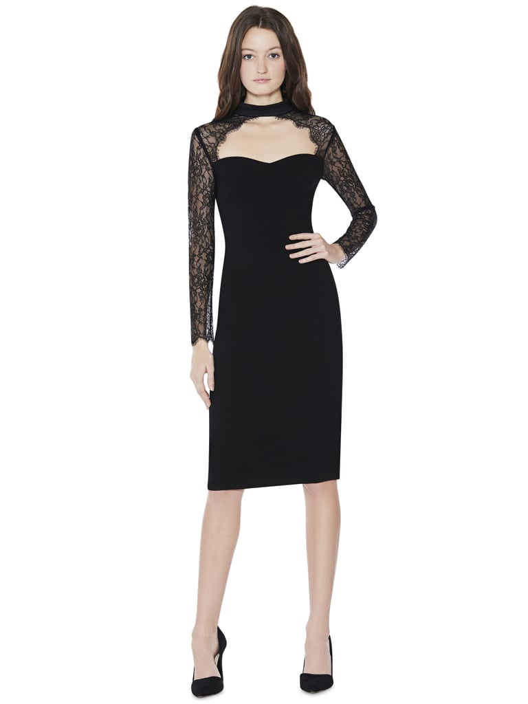 Alice + Olivia Helga High-Neck Fitted Dress