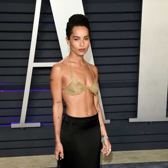 Zoe Kravtiz Gold Bra at Oscars Afterparty 2019