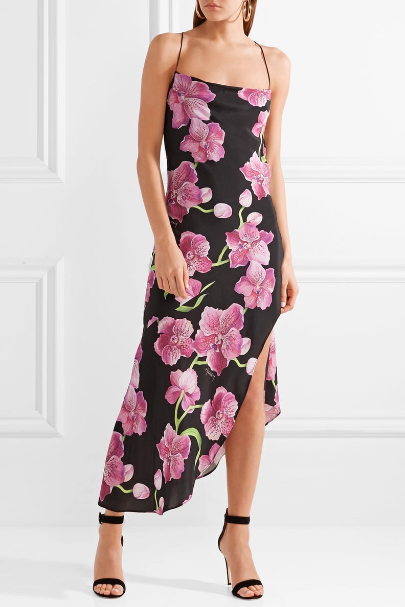 Haney + Jeff Leatham Goldie Asymmetric Floral-Print Silk Crepe Maxi Dress