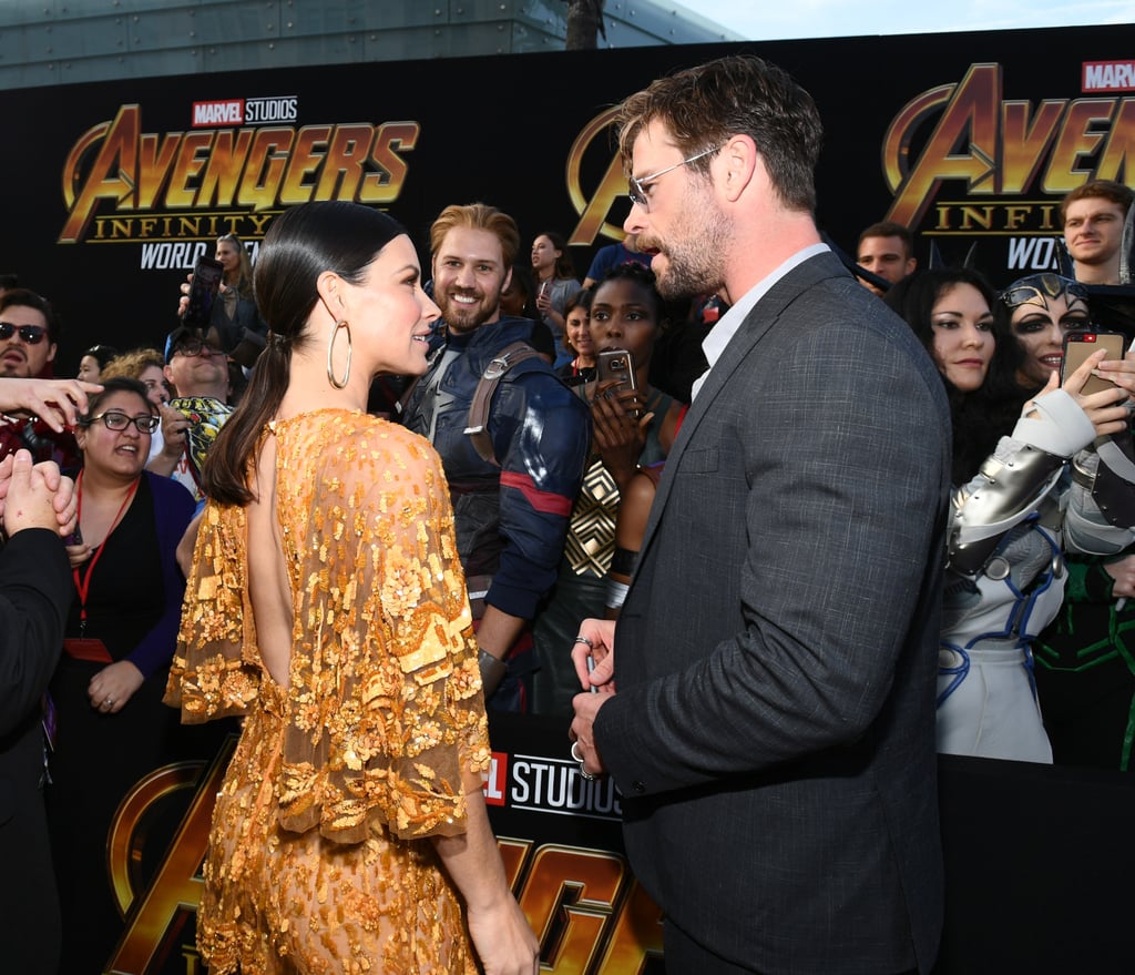 Pictured: Evangeline Lilly and Chris Hemsworth
