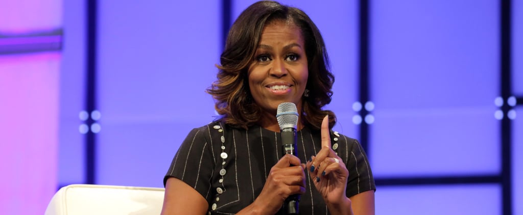 Michelle Obama Pinstripe Dress With Buttons