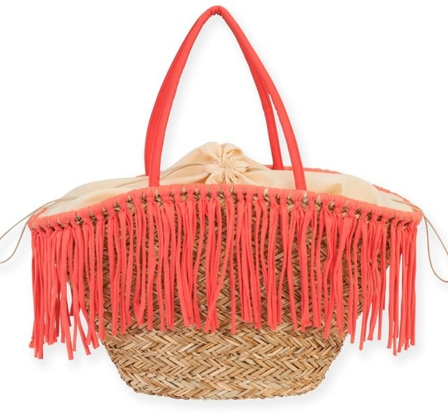 Sun N Sand Fringed Straw Tote
