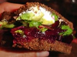Recipe For Roasted Beet Sandwich With Avocado, Goat Cheese, and Toasted Almonds
