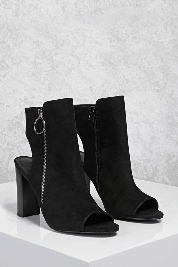 Forever 21 Open-Heel Faux Suede Boots