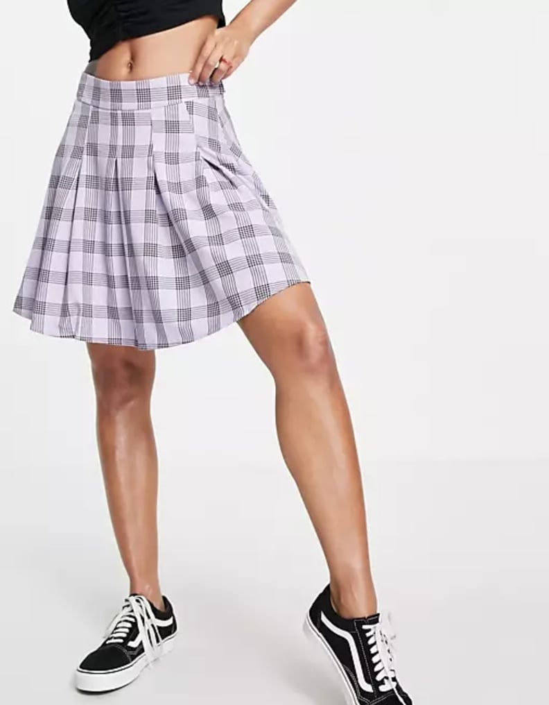 Lilac Plaid Mini Skirt