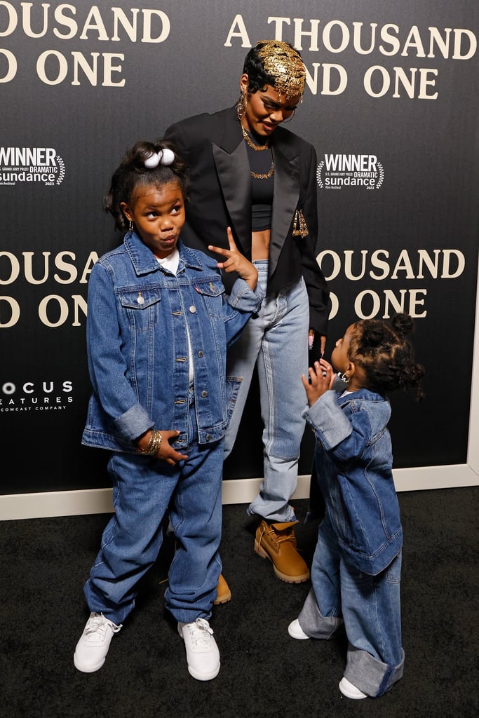 Teyana Taylor and Her Kids at A Thousand and One Premiere