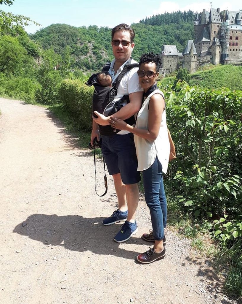 We can't even focus on the scenery behind this dad right now.