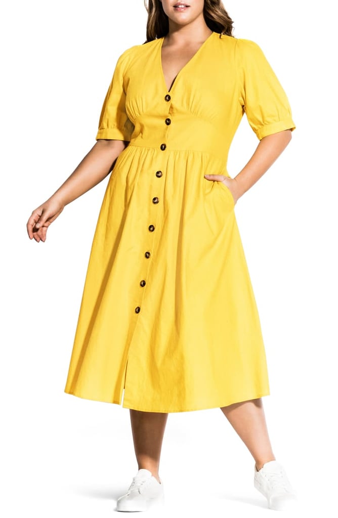 city chic yellow dress