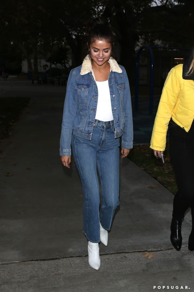 She Made a Switch Into Her Stuart Weitzman Clinger Boots at Night